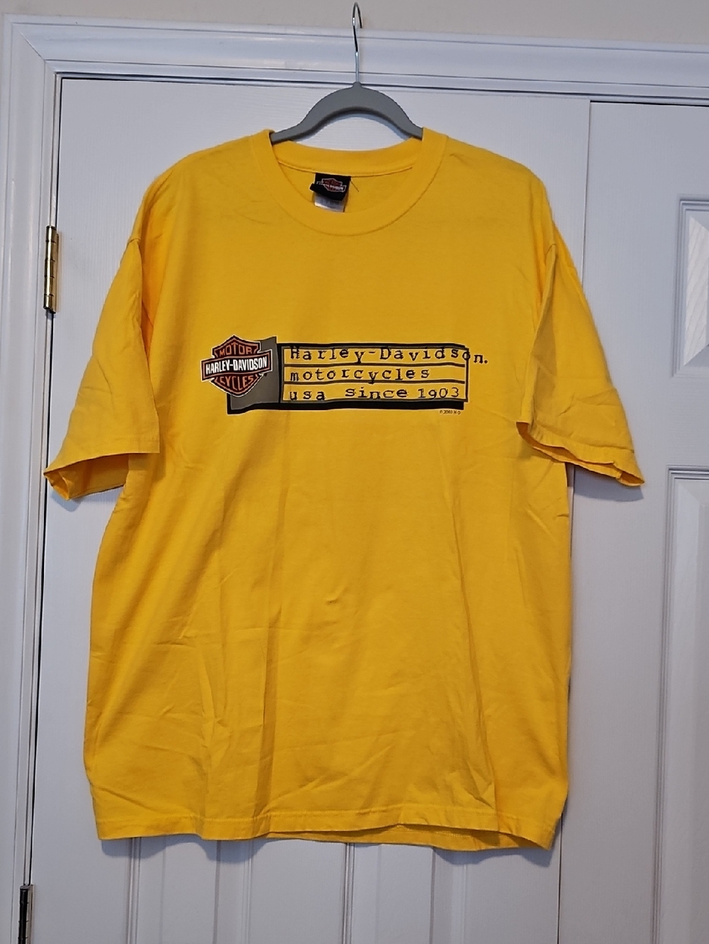 Harley-Davidson Bright Yellow Logo Tee with Black Accent